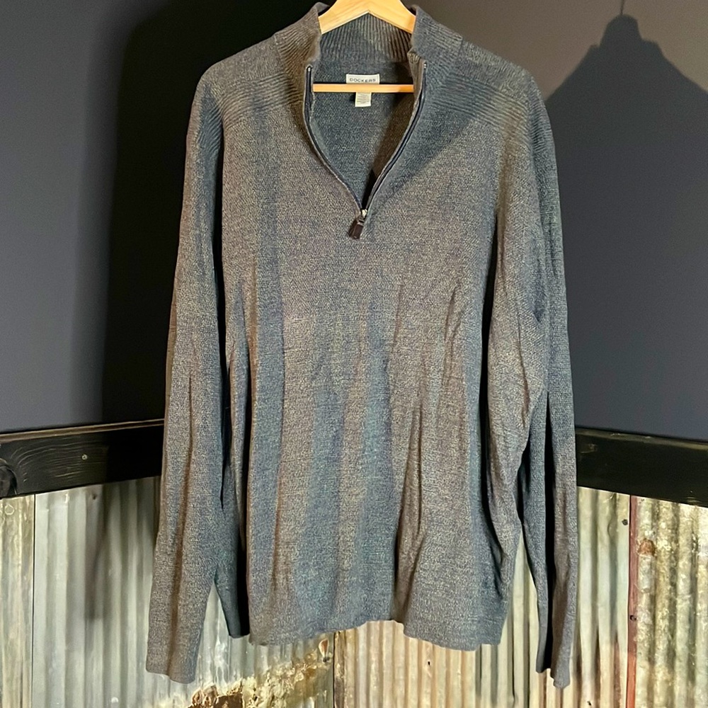 Dark gray 1/4 zip up sweater